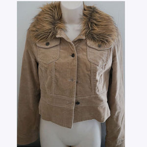forever 21 corduroy fur jacket S